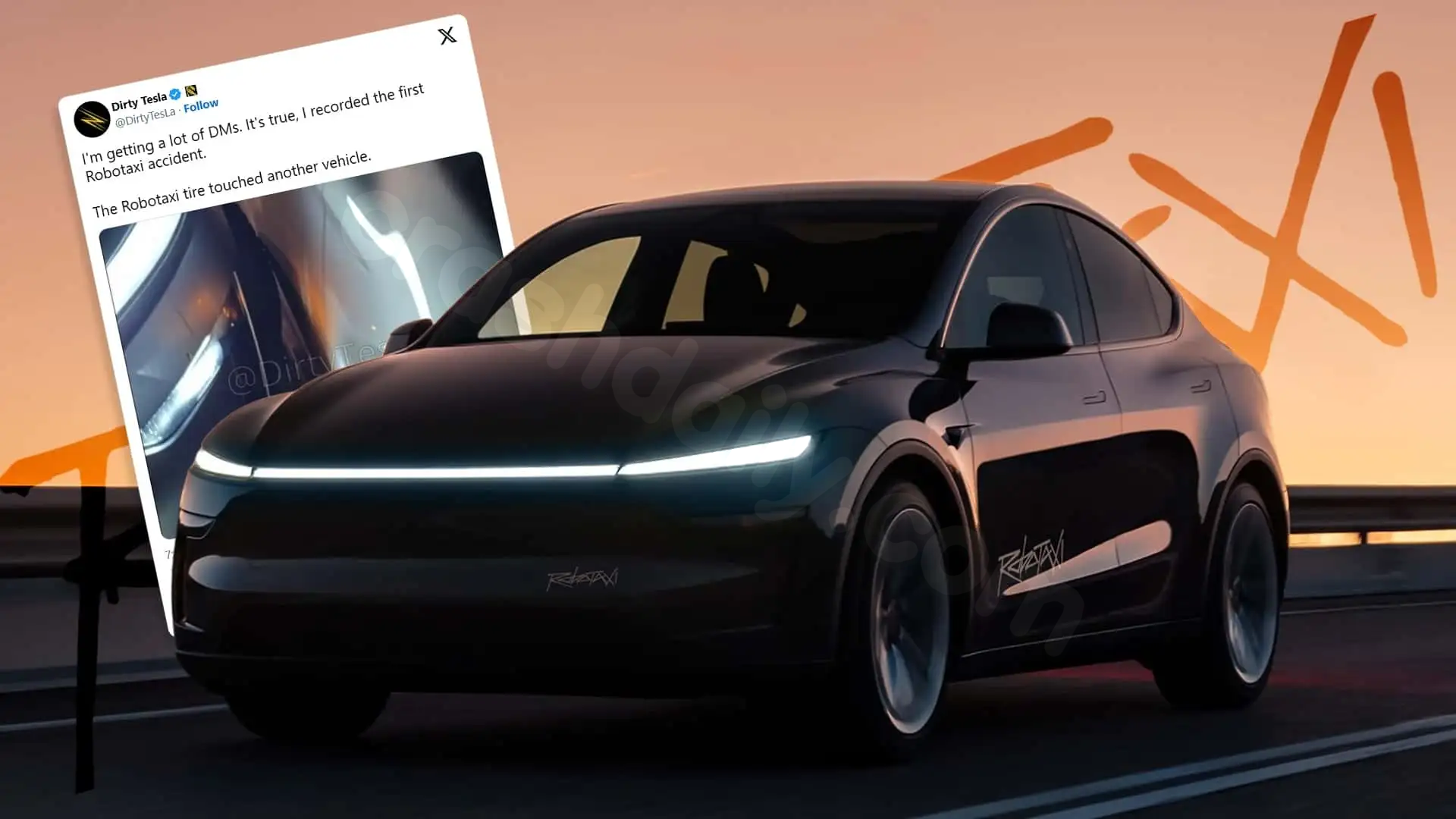 First Crash Involving a Tesla Robotaxi