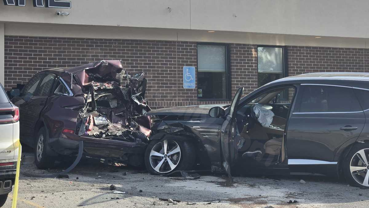 Serious injury as crash causes car to collide with Millard Family Eye Care.