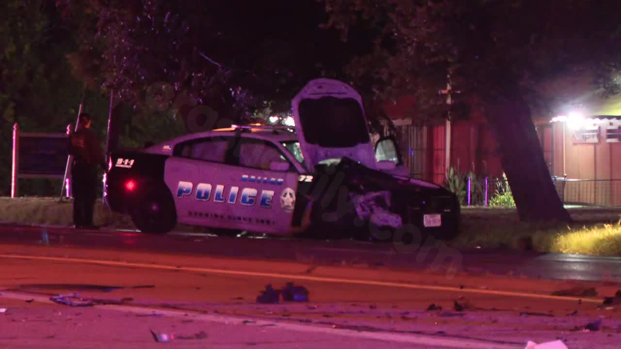 Police officer and woman injured in accident during swatting incident in Dallas.