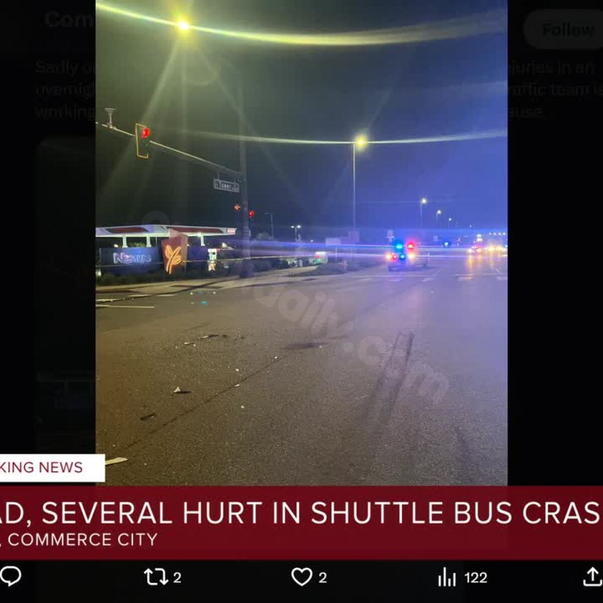 Fatal crash with injuries near DIA involving shuttle bus