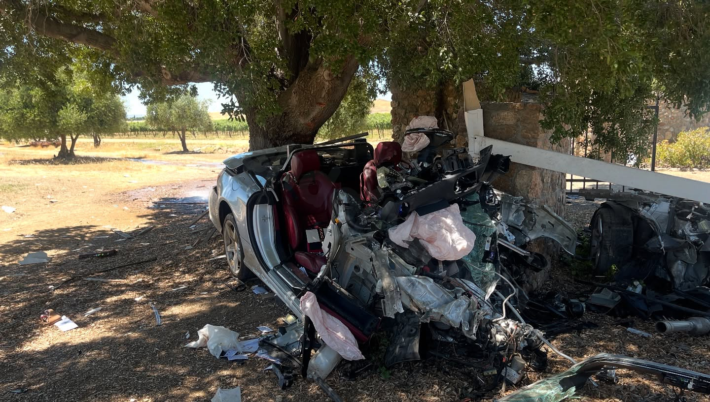 Livermore accident severely injures 2, front end torn off vehicle