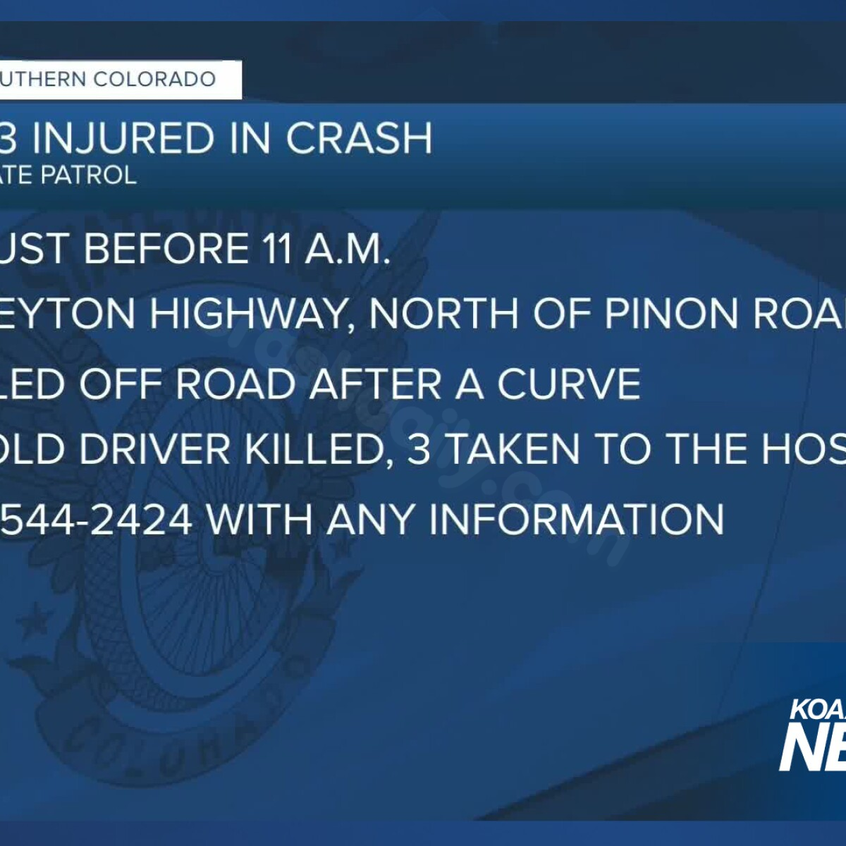 Teen killed in accident on North Peyton Highway, three others hurt