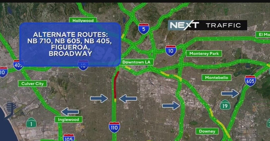 Lanes Closed on Northbound 110 Freeway in LA After Fatal Accident