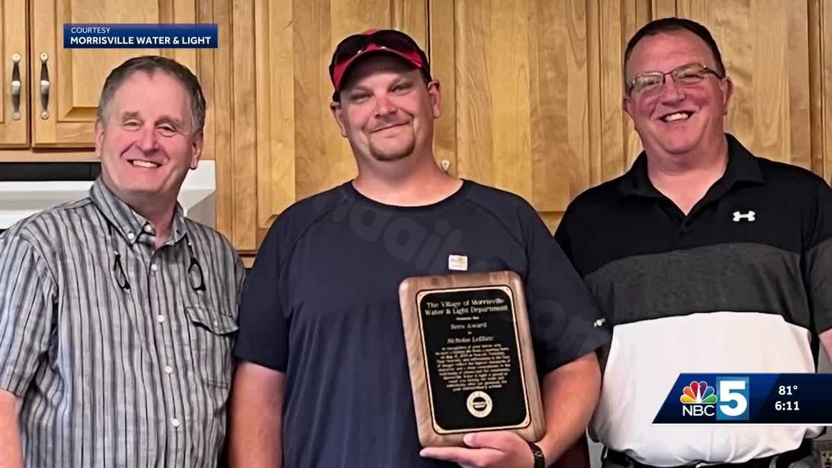 Lineman in Morrisville honored for heroic car crash rescue