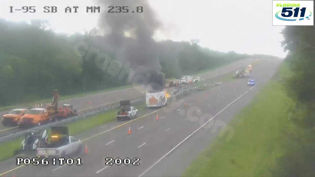 Traffic on I-95 in Oak Hill in Volusia County Delayed due to Significant Accident