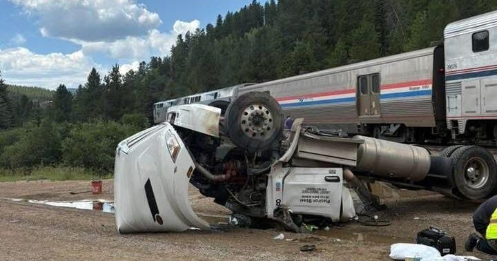Truck driver injured in collision with Amtrak train in Gilpin County, Colorado - State Patrol reported