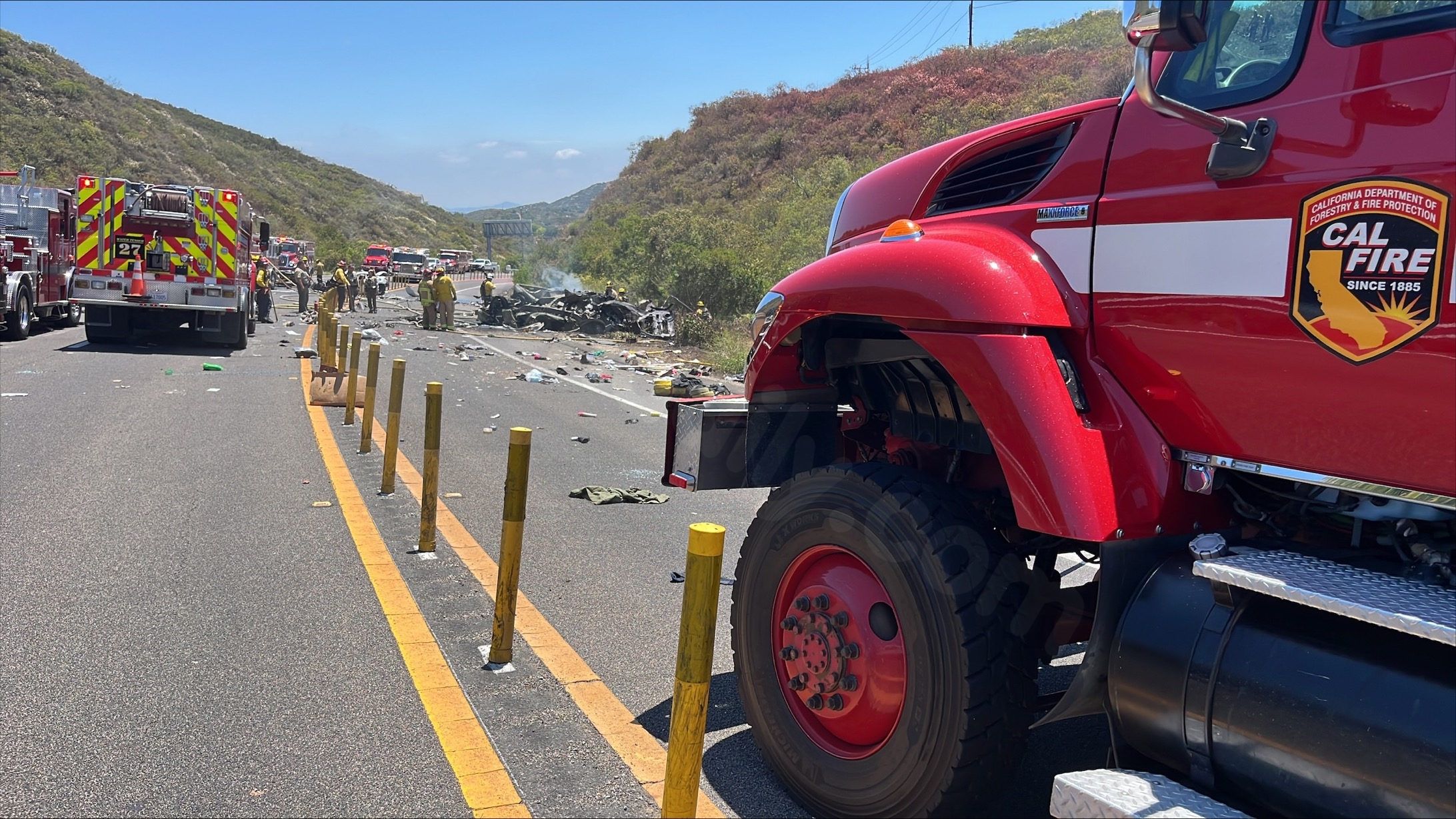 Deadly accident sparks minor vegetation fire in Poway near State Route-67