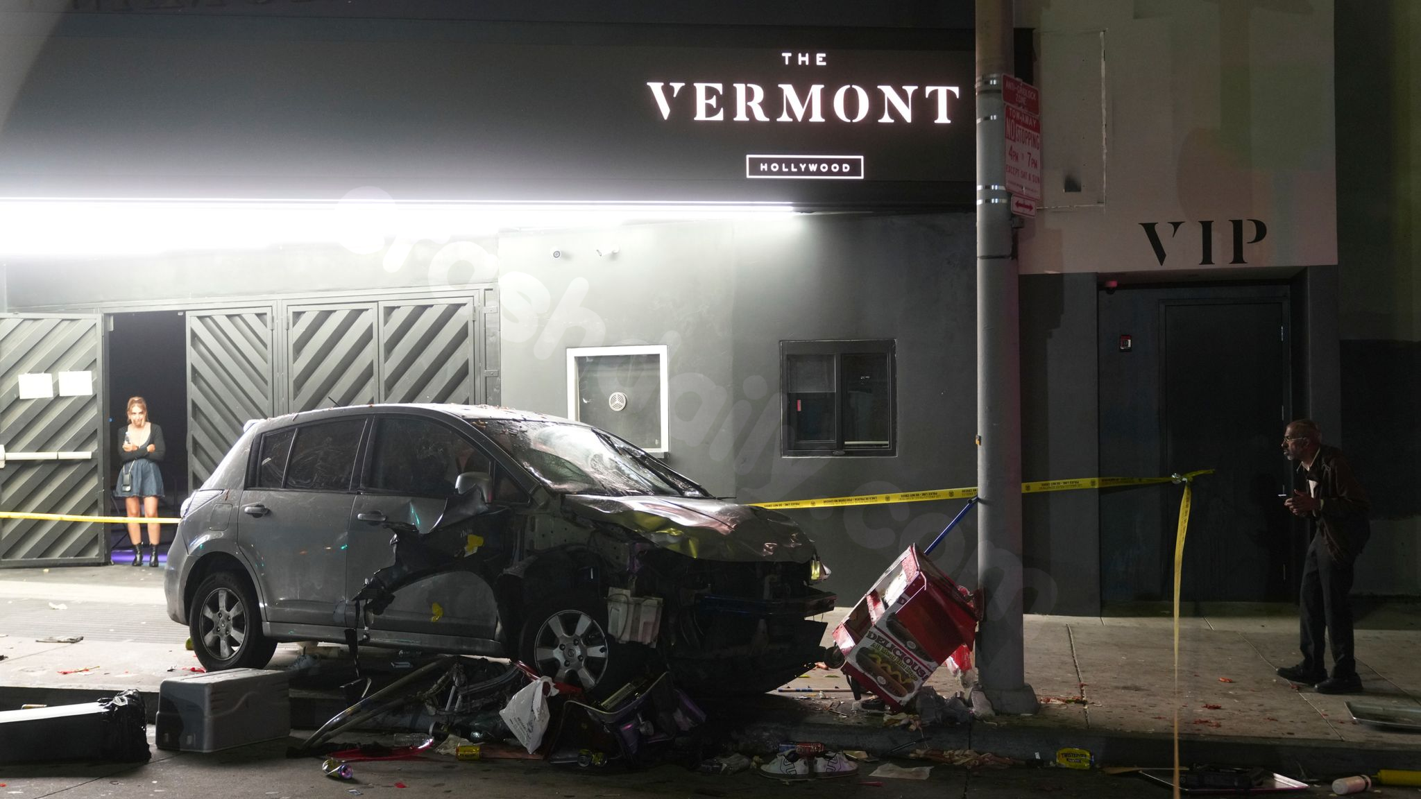 Seven people seriously hurt in Los Angeles nightclub after car crashes into crowd