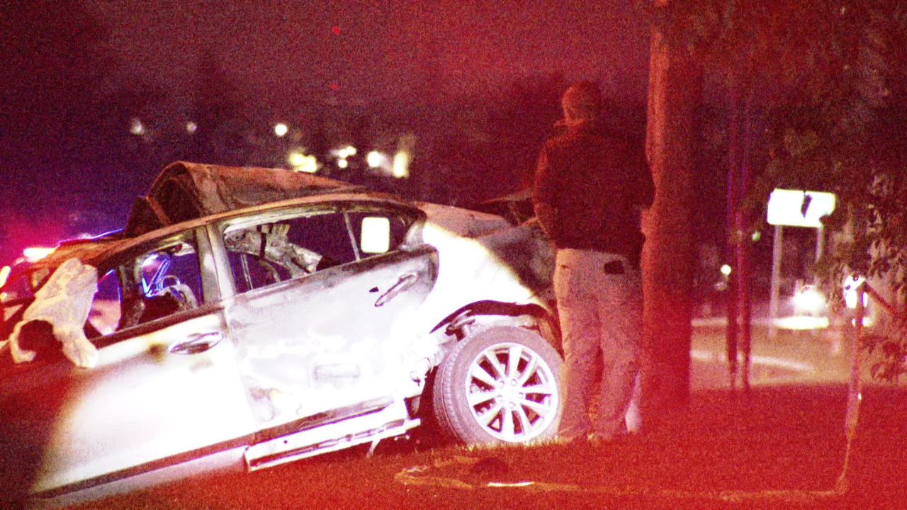 Fatal crash in northern Columbus with burning car