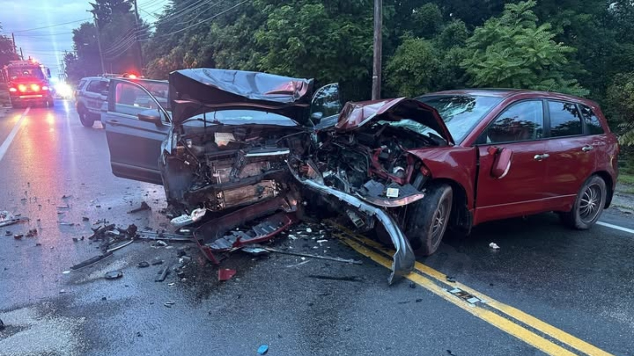 Two individuals transported to hospital following a three-vehicle collision in Weathersfield
