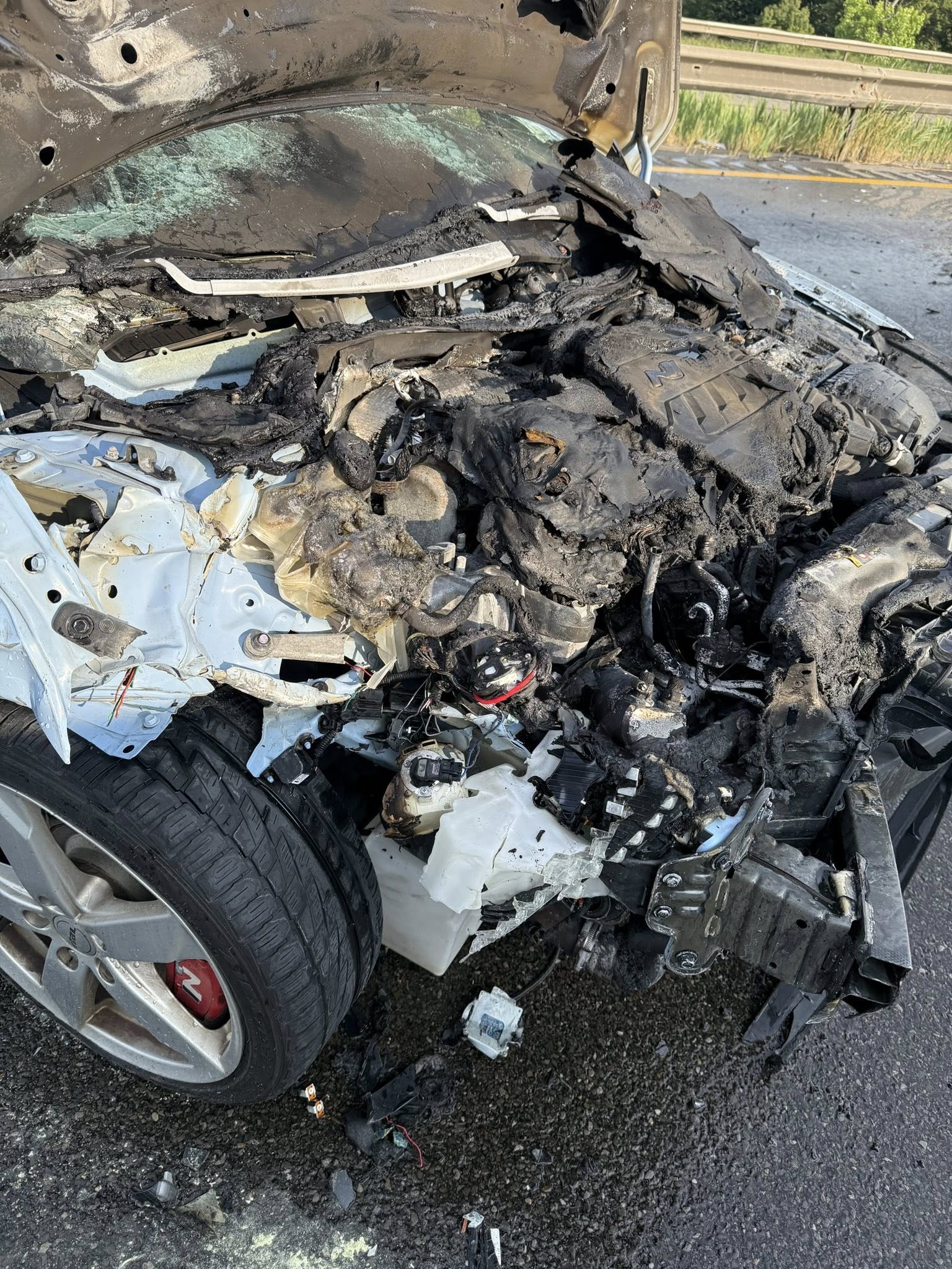 Vehicle ignites following collision on interstate 81