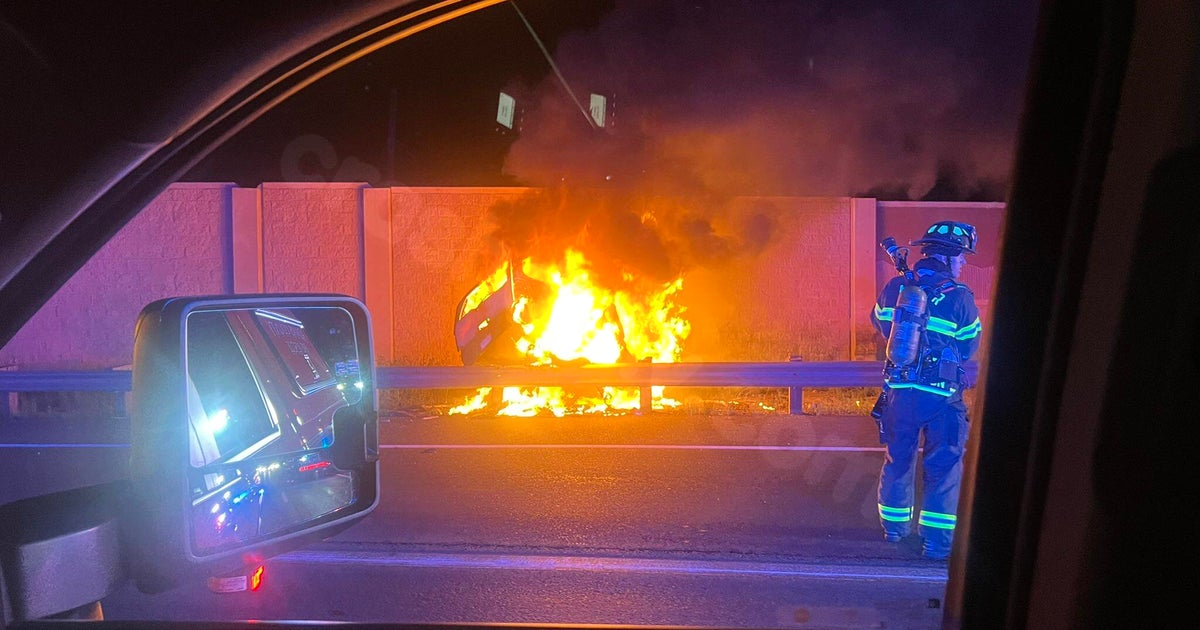 Fatal crash sparks car fire on northbound I-25 in Denver.