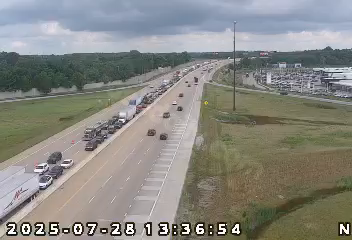 Traffic congestion on I-69 due to semi collision