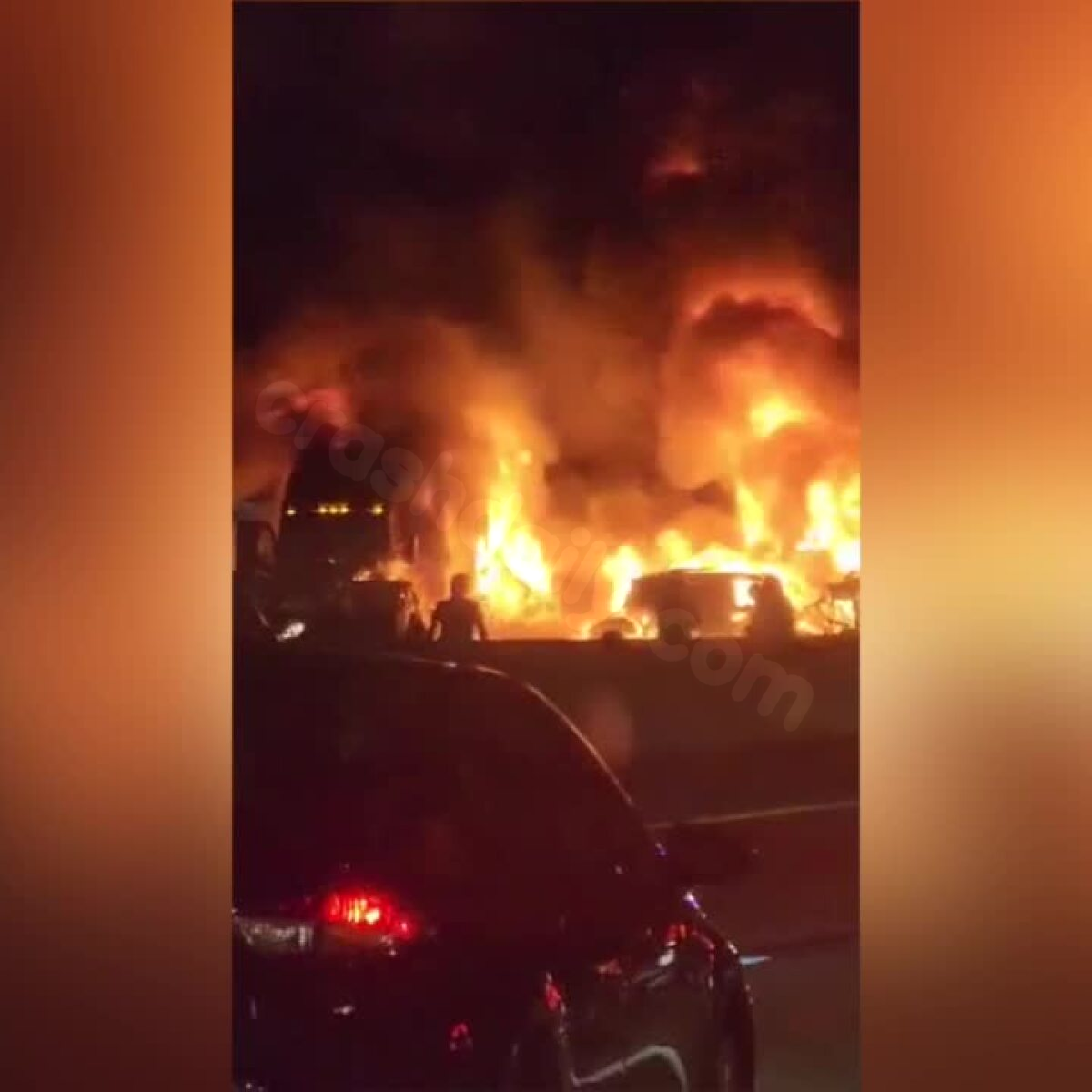 Witnesses describe tragic and fiery crash on I-35.