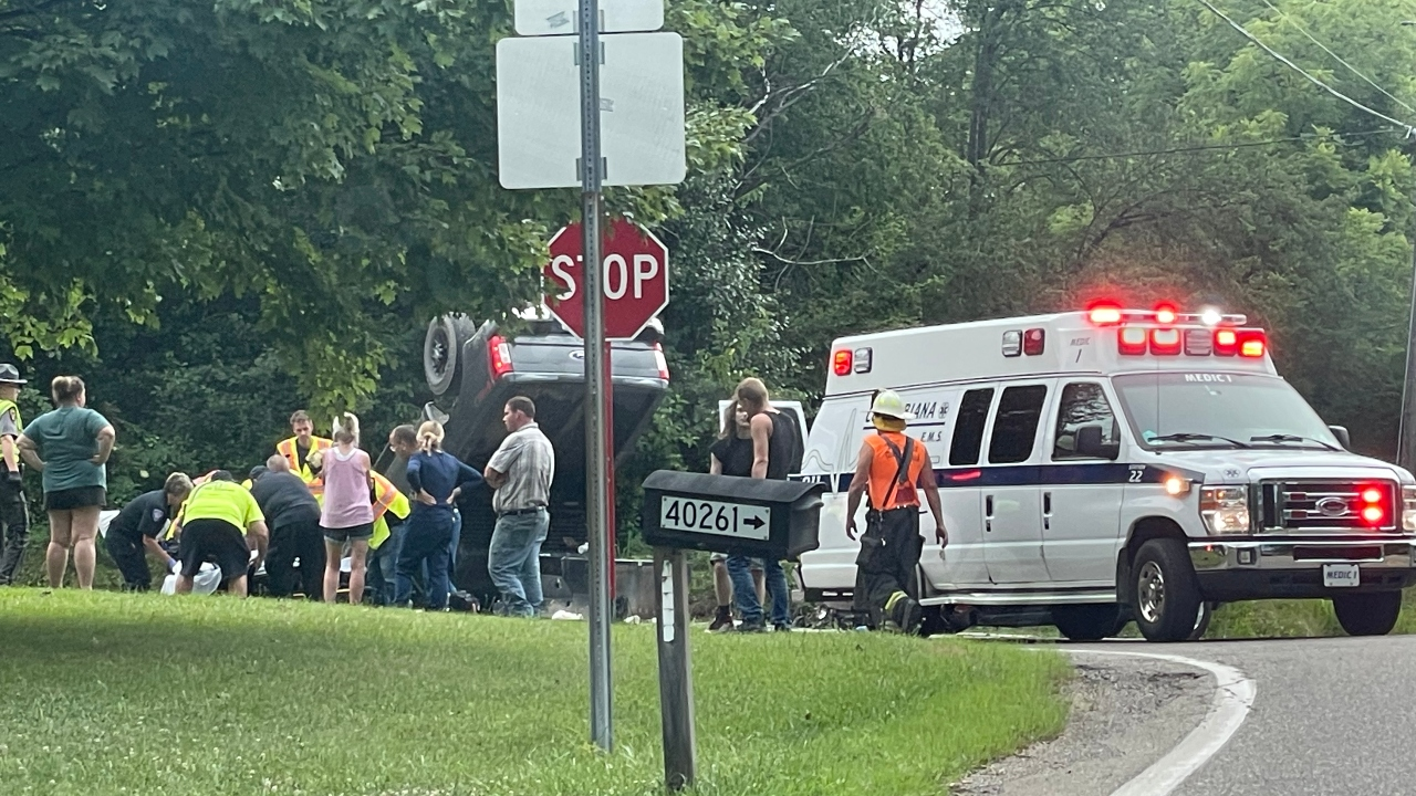 Driver hospitalized after 2-vehicle collision