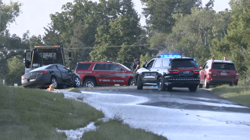 Car strikes fire hydrant causing flooding in Butler Township