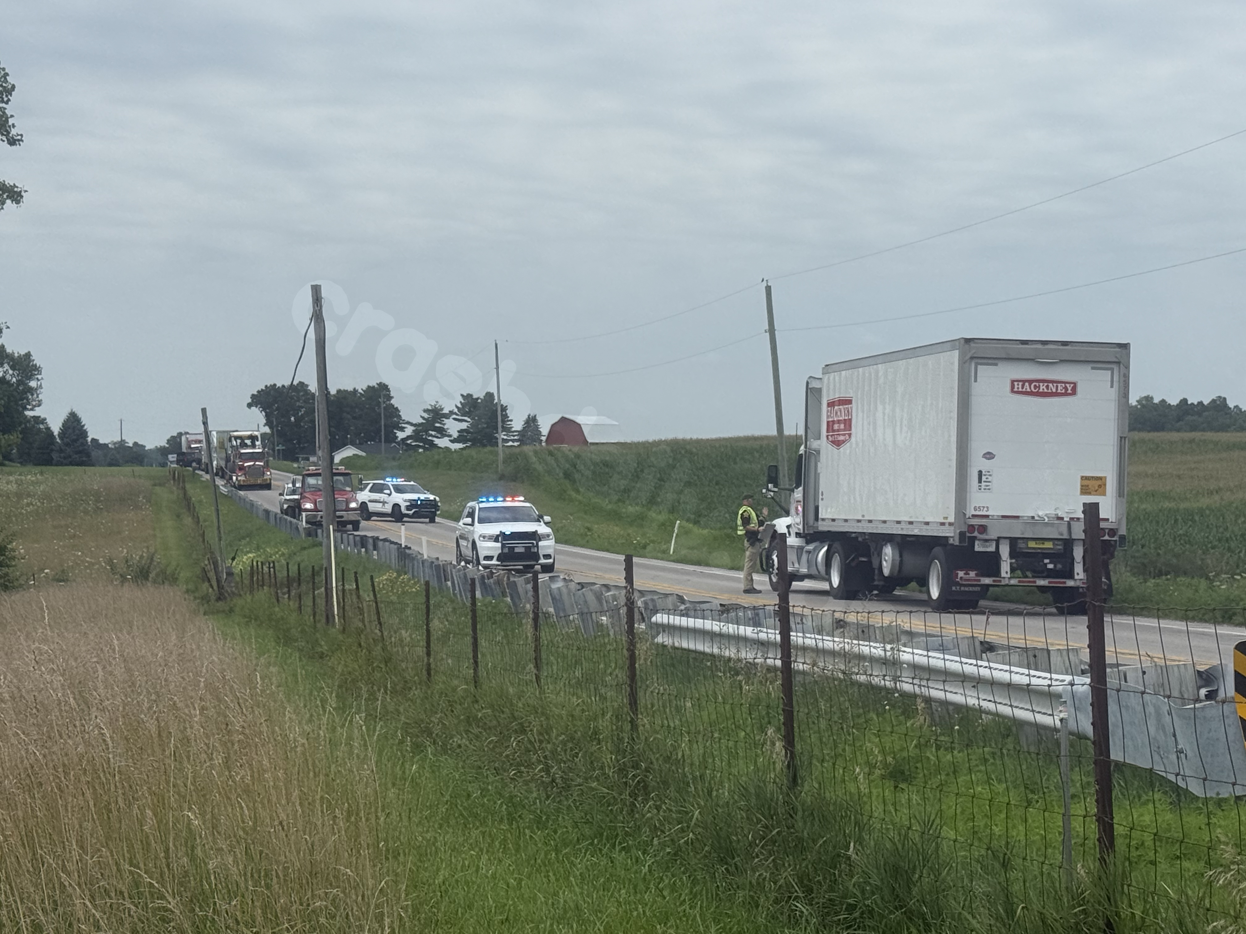 Driver critical after collision with semi near Ohio border