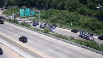 Three-car collision at Route 30 exit in Lancaster County, Penn. results in one vehicle overturned