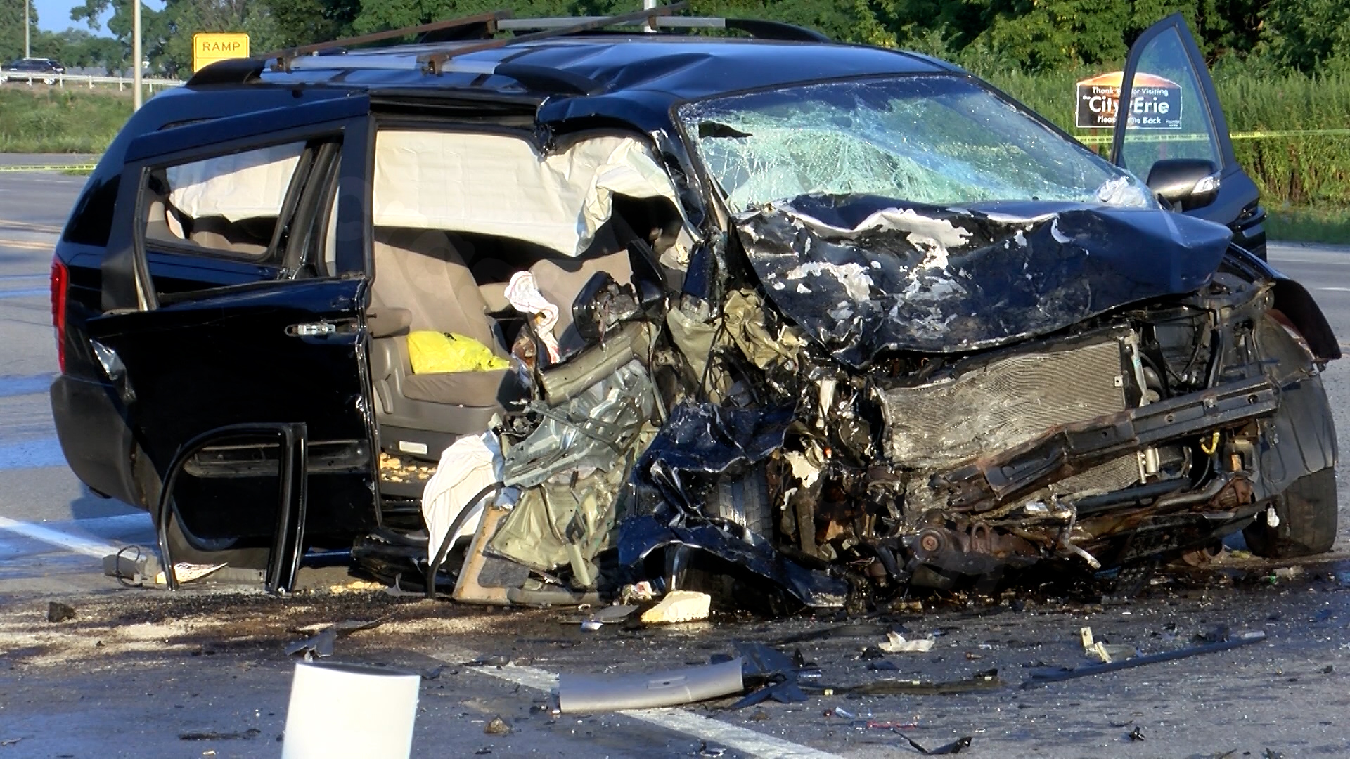 Main road closed after car crash, multiple hospitalized