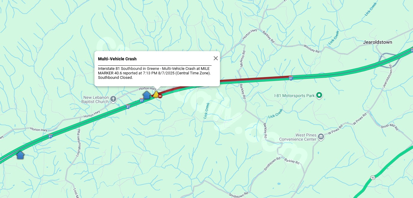 Three individuals injured in Greene County crash due to spilled steel beams on I-81.