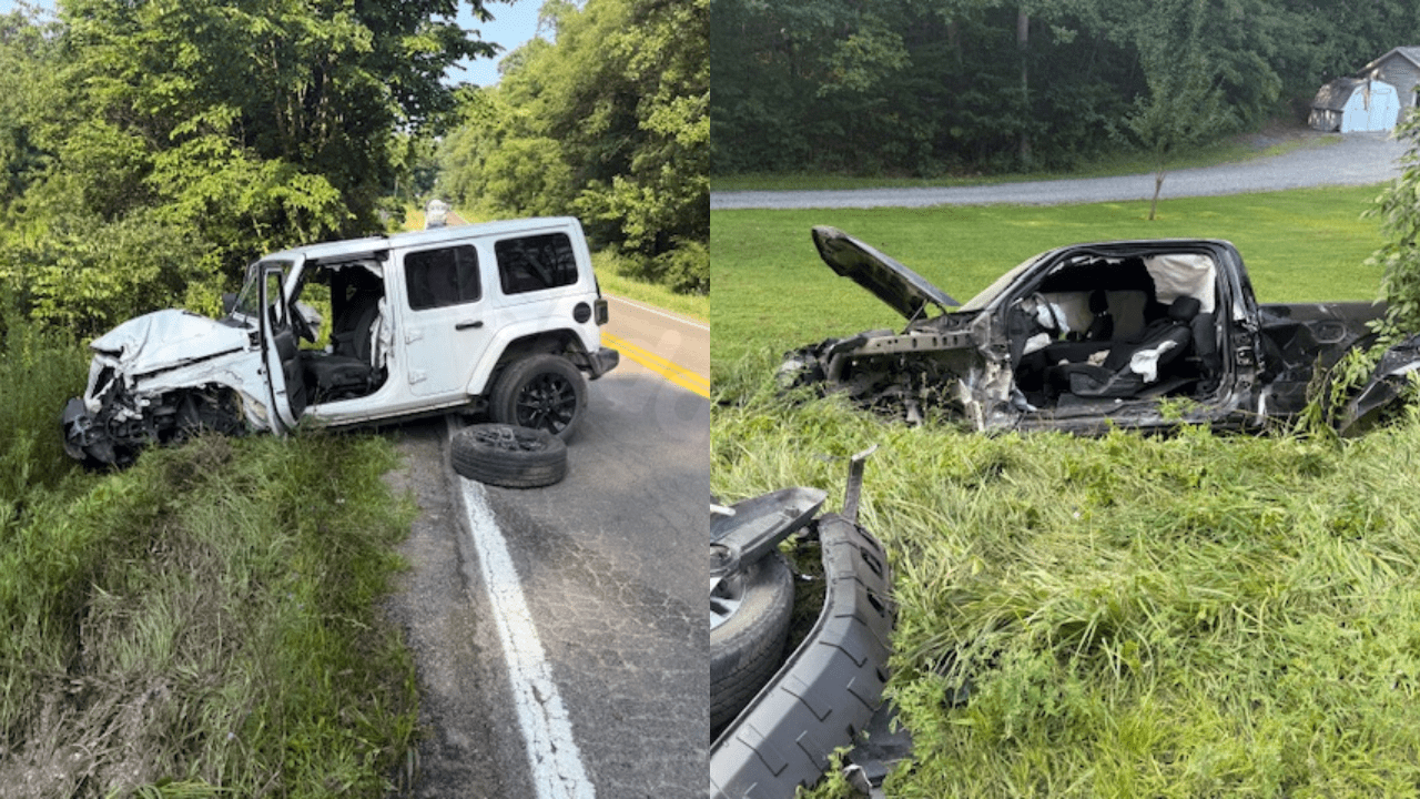 Two individuals moved from car crash in Preston County