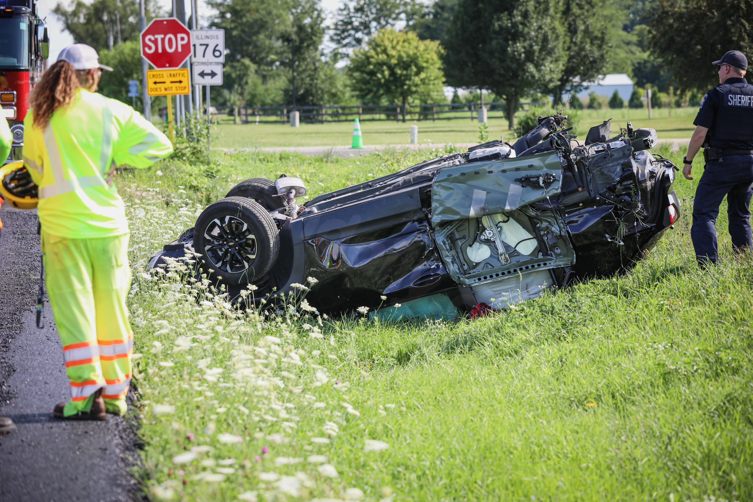 Four injured in McHenry County collision flipping a vehicle, authorities report