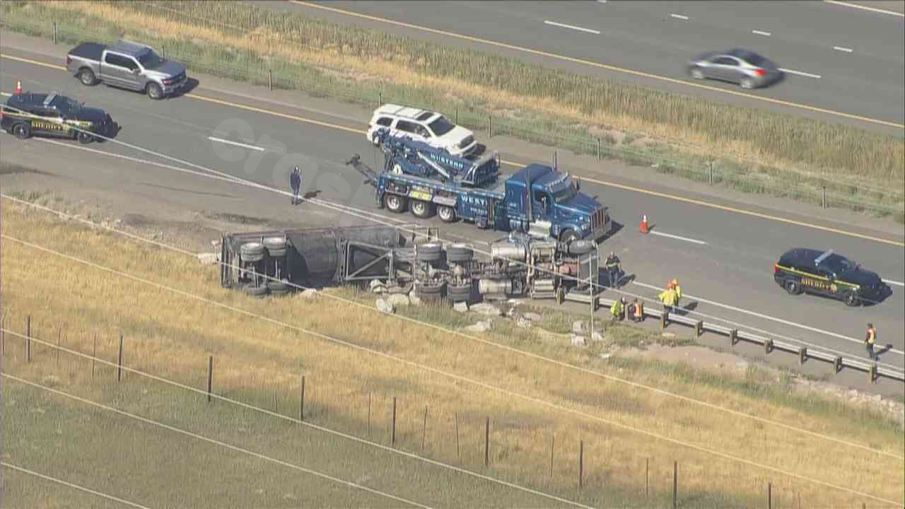 Semitrailer rollover causes lane closure and traffic delays on C-470 on Monday.