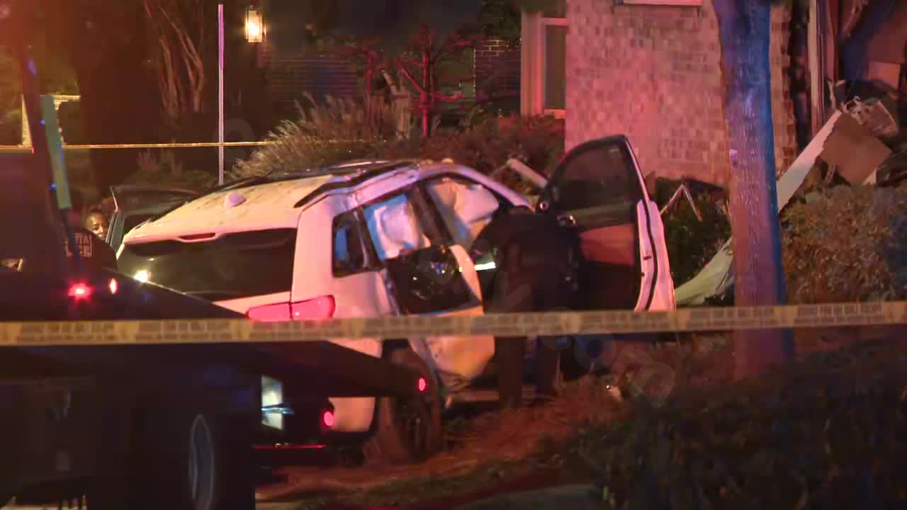 Car collides with northeast Atlanta residence following police chase