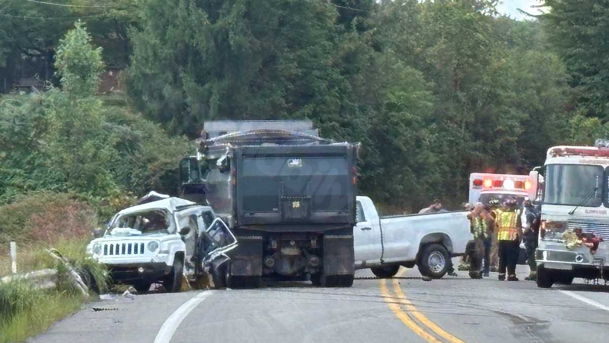 Crash in Westmoreland County injures 1 with SUV, truck, and dump truck.