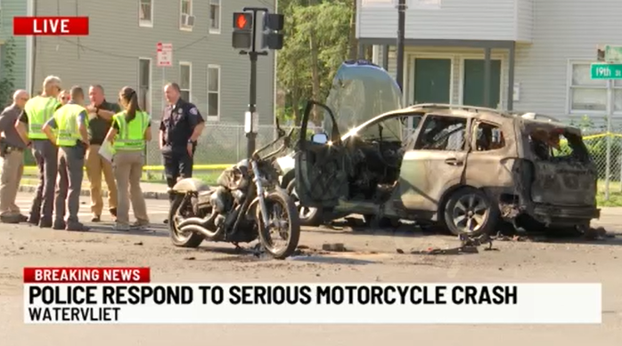 Motorcyclist from Watervliet sustains serious injuries in accident