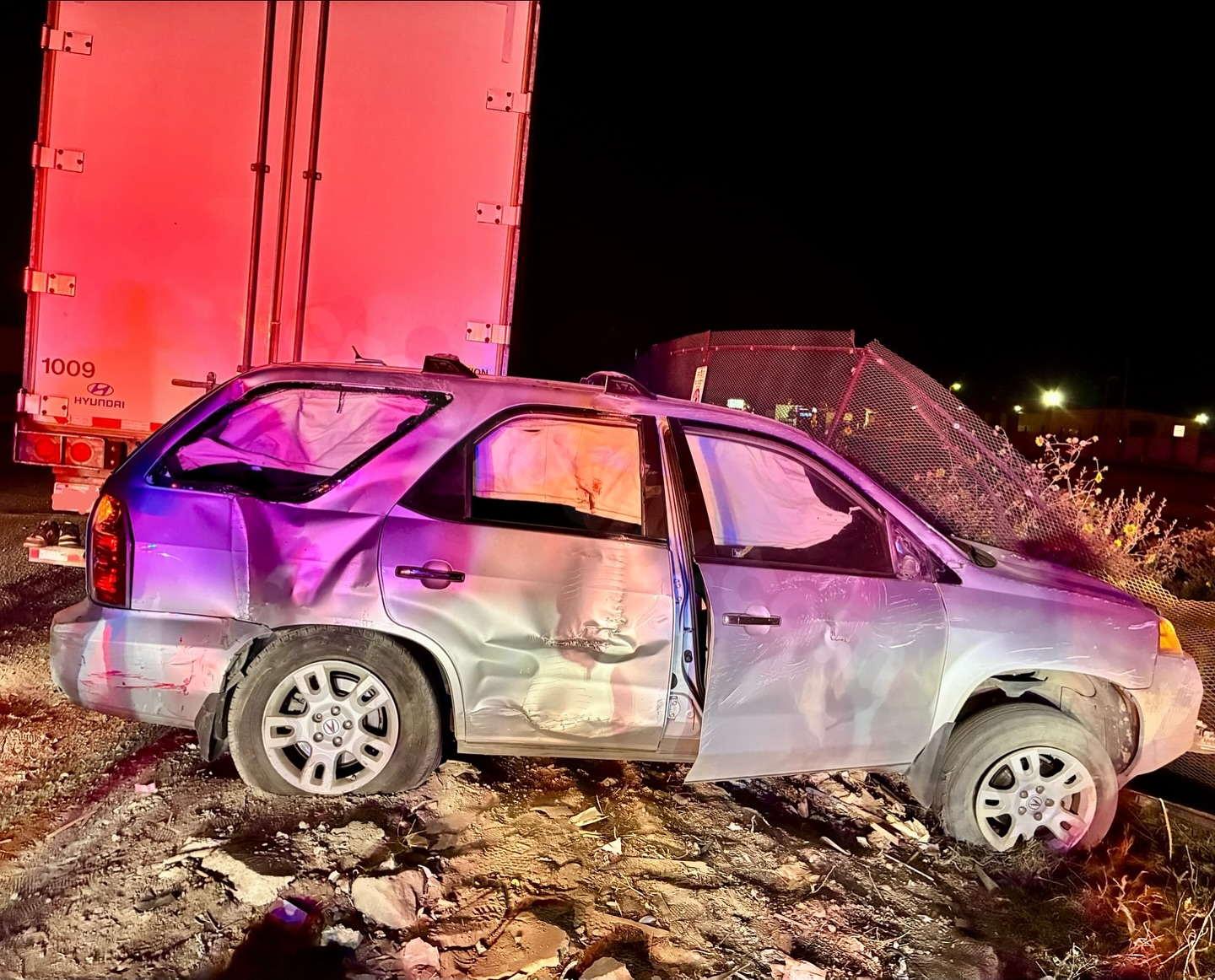 Driver impaled after vehicle collides with semi-truck and fence in Modesto