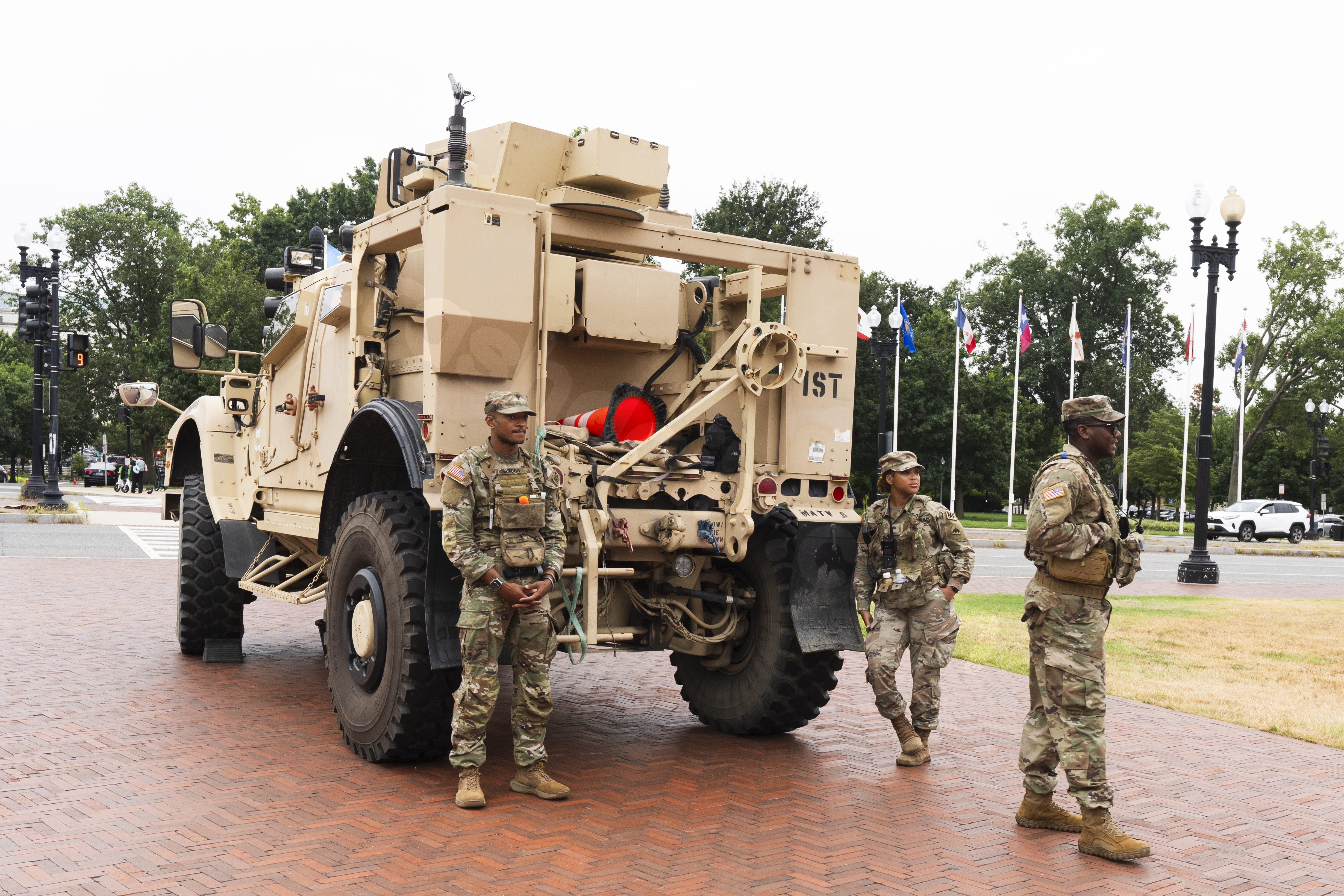 Collision in DC between National Guard vehicle and car