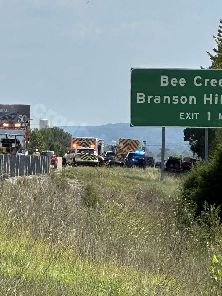 Traffic congestion caused by trailer mishap on Highway 65.