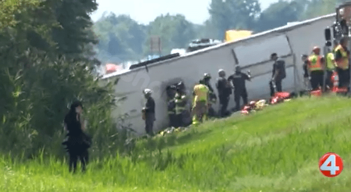 Fatal tour bus accident on I-90 in Pembroke