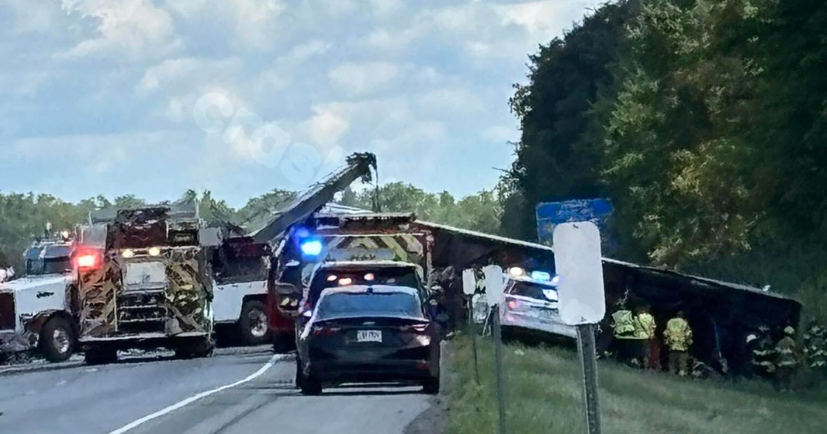 Mass casualty incident as tour bus overturns on upstate New York highway