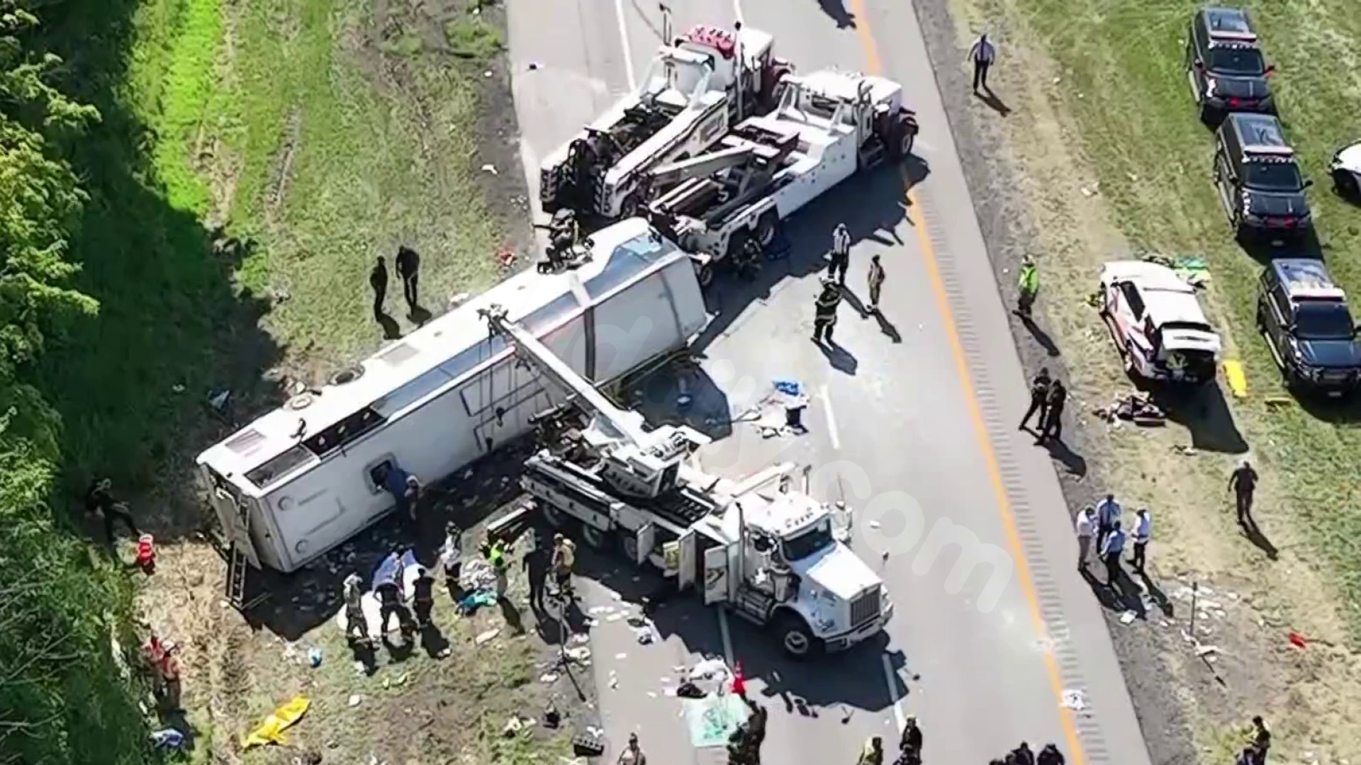 Multiple deaths in New York highway bus crash, as reported by state police