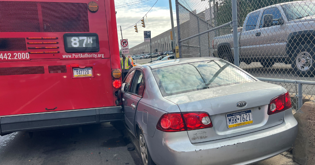 Two individuals injured in Pittsburgh intersection collision involving PRT bus and car