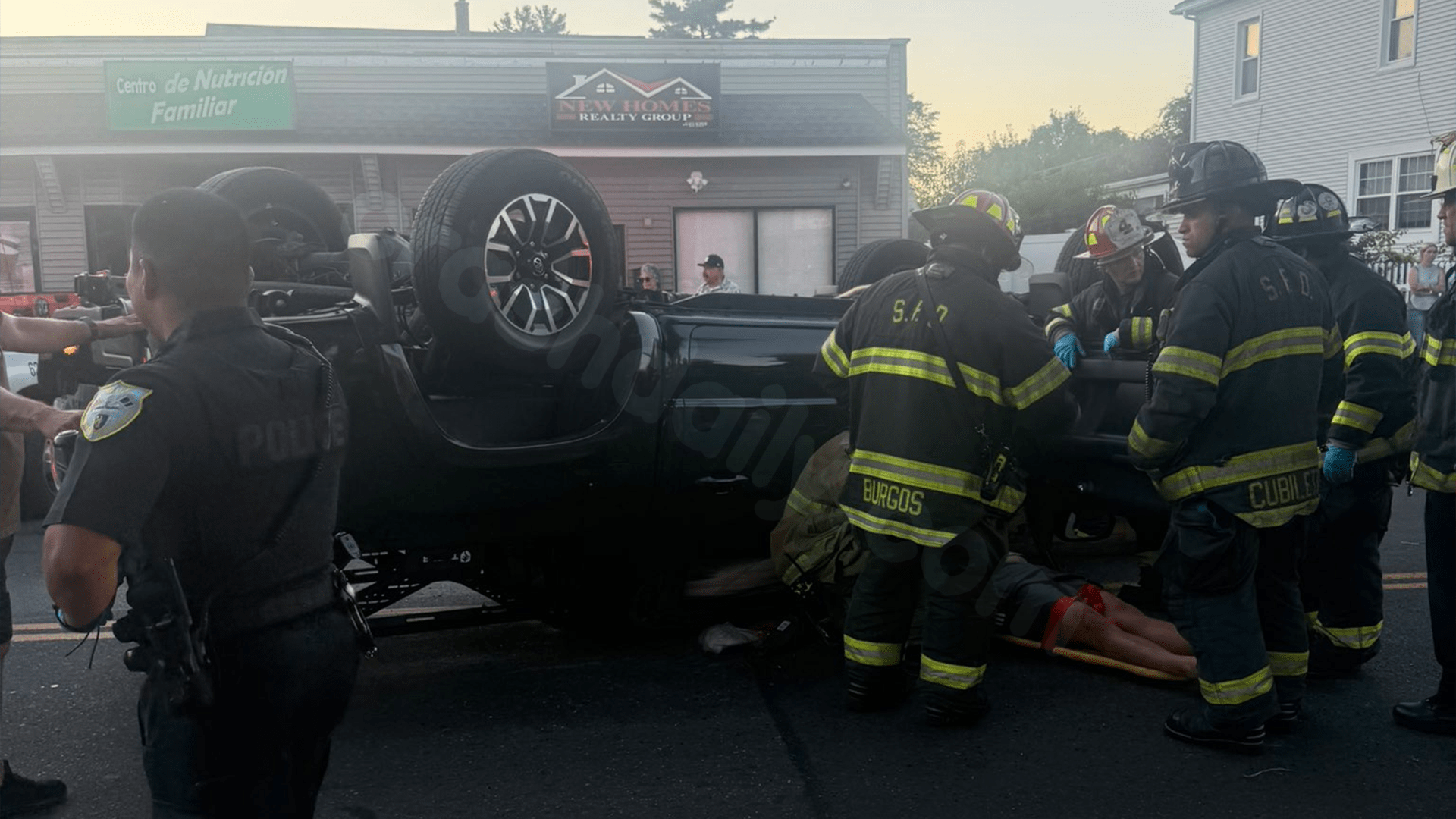 Two people injured in Springfield rollover crash.