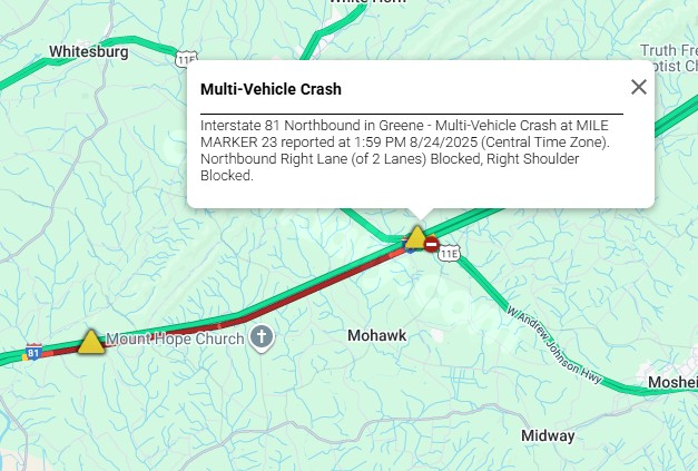 1 person hurt in I-81 accident with 2 semi-trucks
