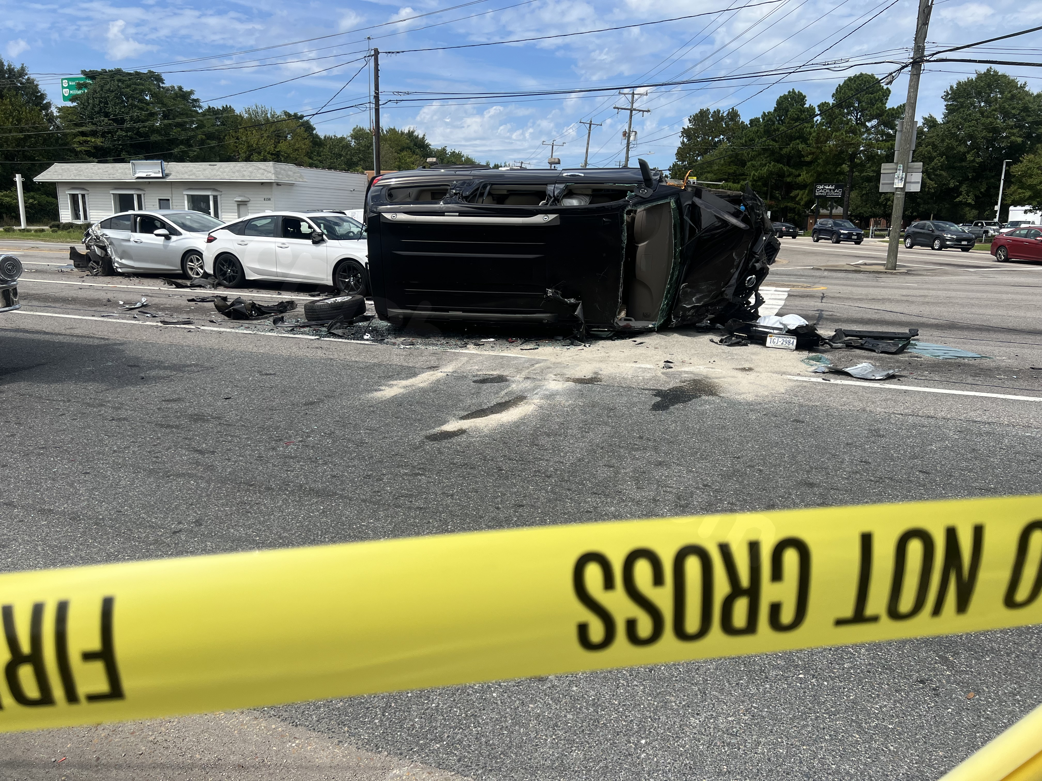 Accident with injuries at E Virginia Beach Blvd. and Kempsville Rd.