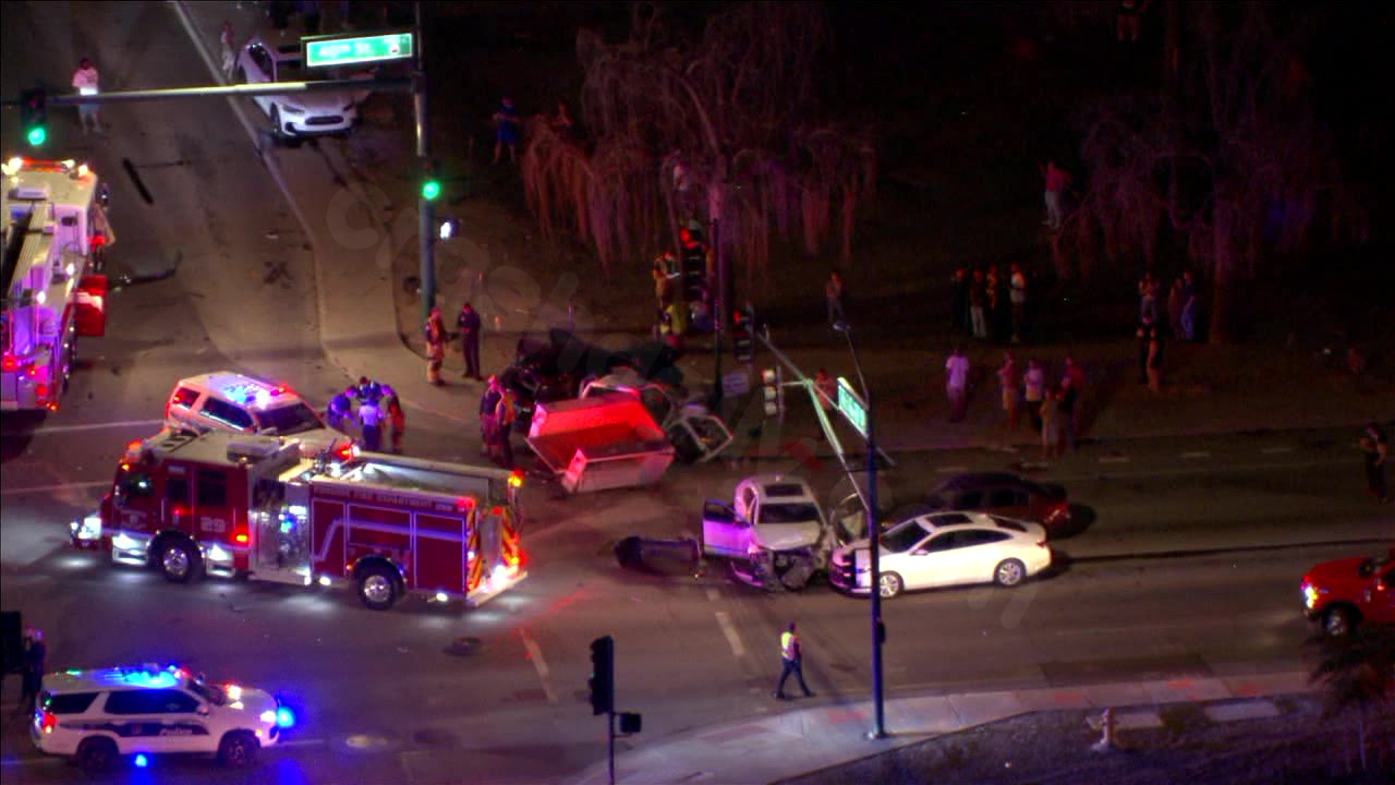 5 people in hospital after multi-car collision in Phoenix per police.