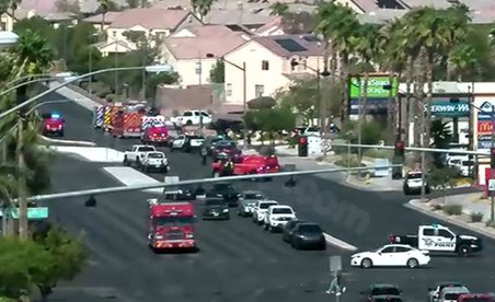Five people hurt in overturned car accident in northwest Las Vegas.