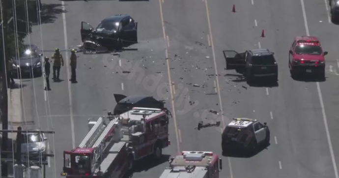 7 people injured in North Hollywood car crash