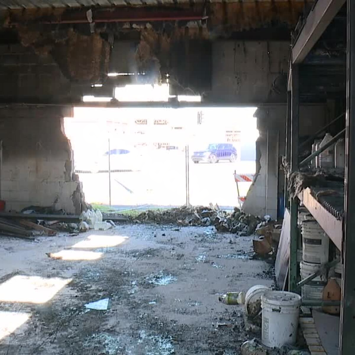 Business in Phoenix rebuilding after warehouse fire caused by car crash