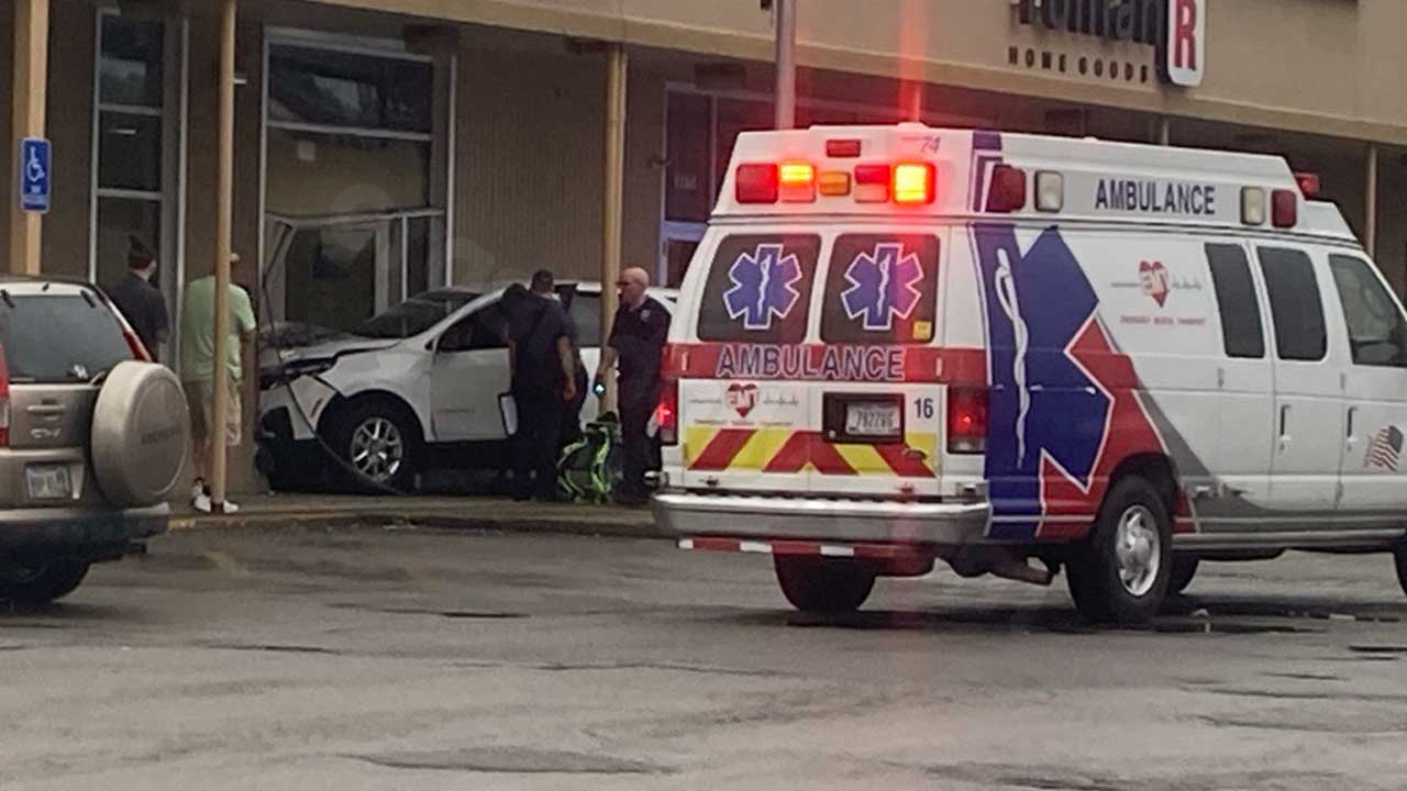 Vehicle collides with nearby Post Office.