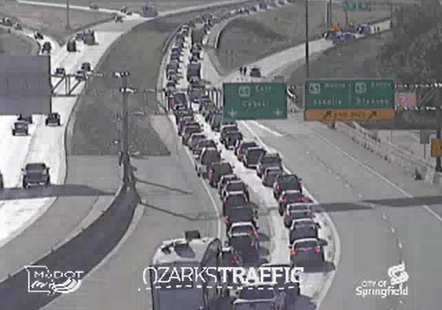 James River Freeway and U.S. 65 closed due to traffic accident