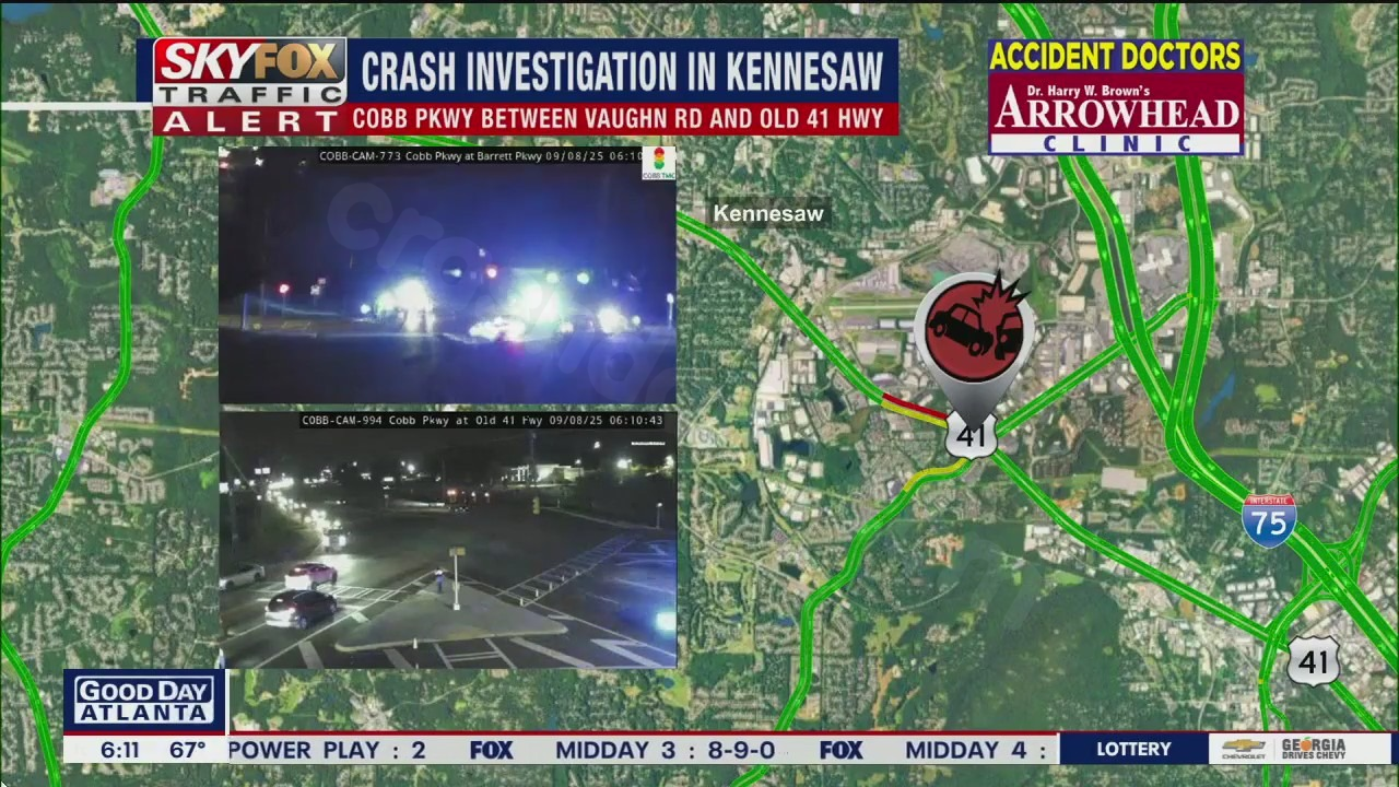 Multiple lanes of Cobb Parkway closed due to fatal crash