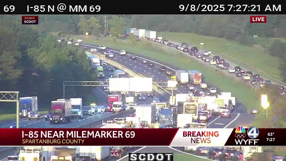 Traffic congestion on Upstate interstate due to crash