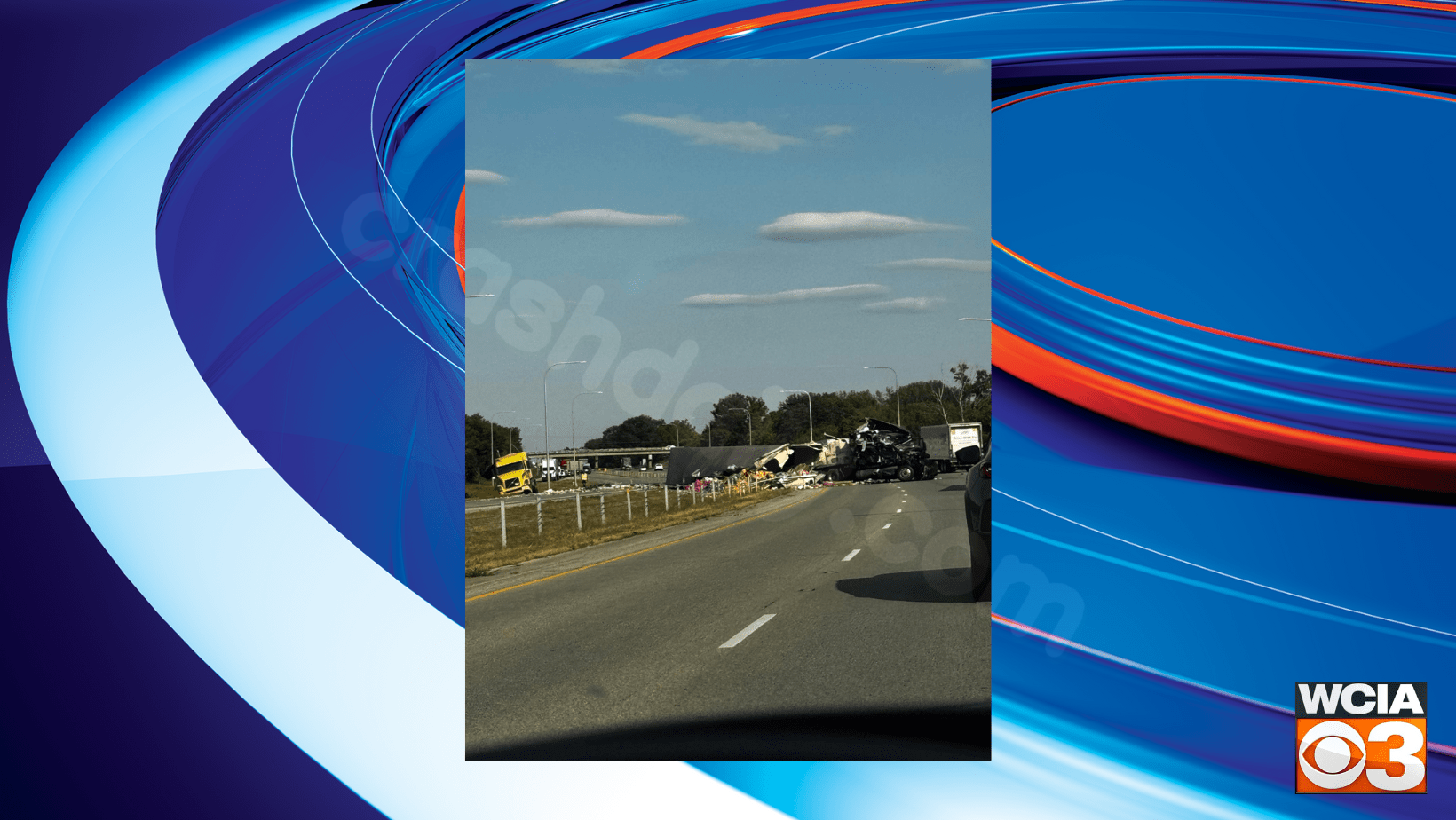 Road closure on I-74 after multi-vehicle collision in Champaign County