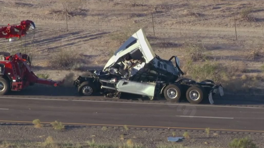 Fatal I-10 crash involving semi-trucks